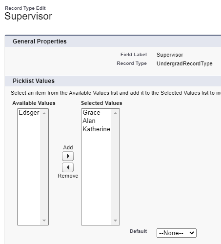 UndergradRecordType in the source