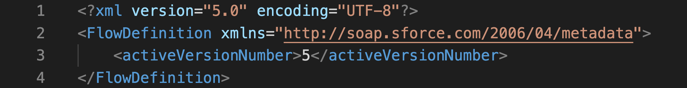 The XML of a flow definition