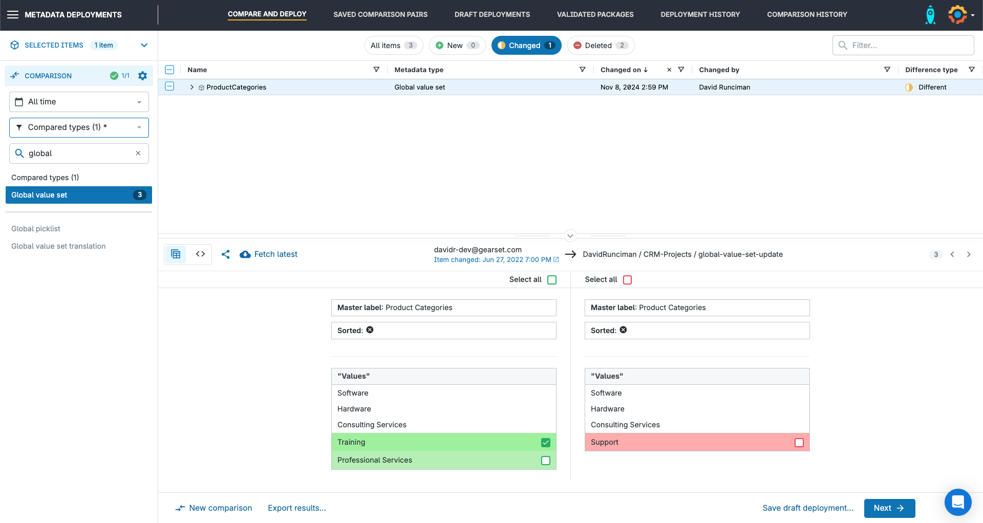 Select the exact picklist entries we’re ready to deploy — and leave others unchanged