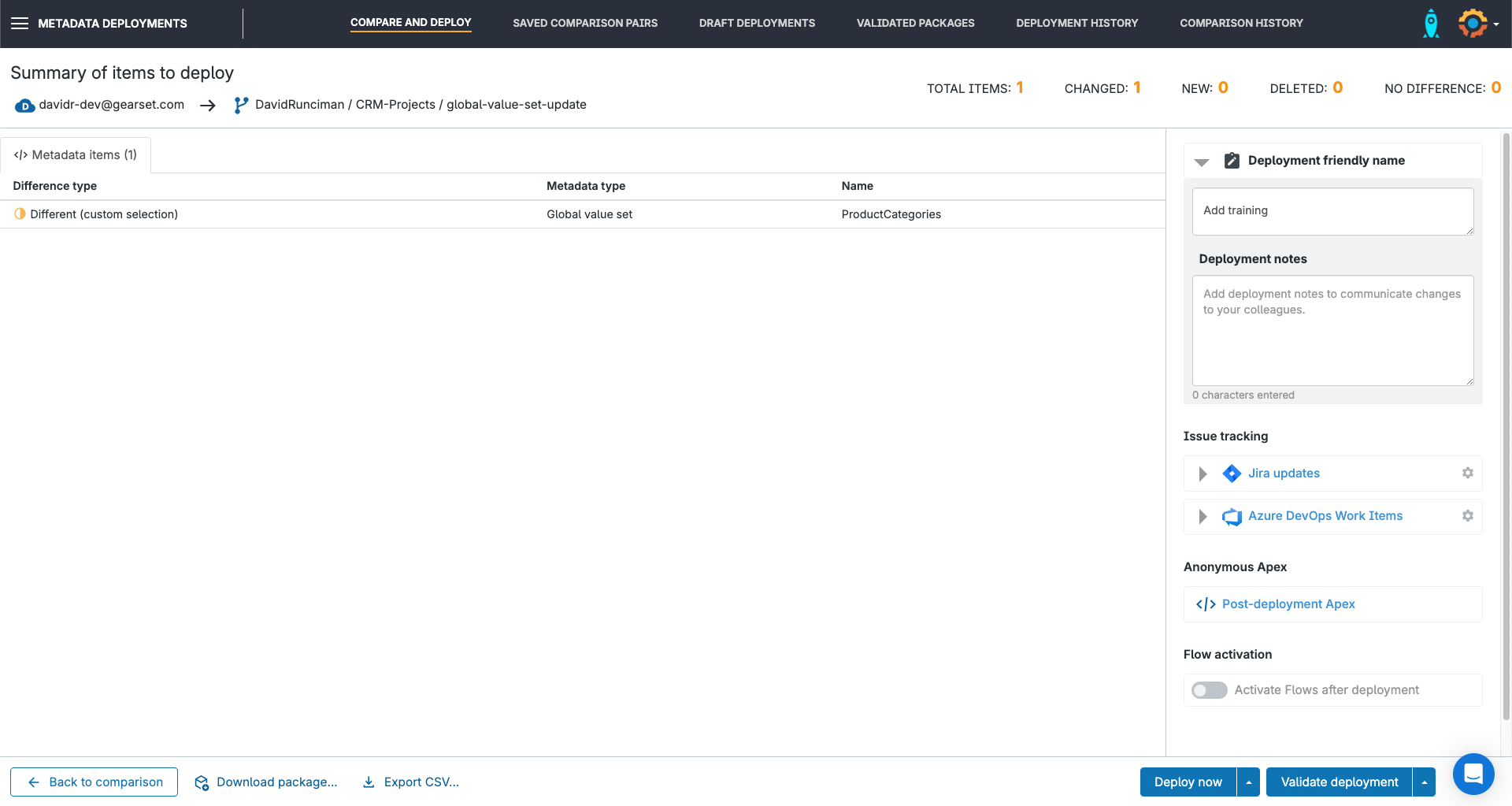 Check the deployment, update Jira and add deployment notes