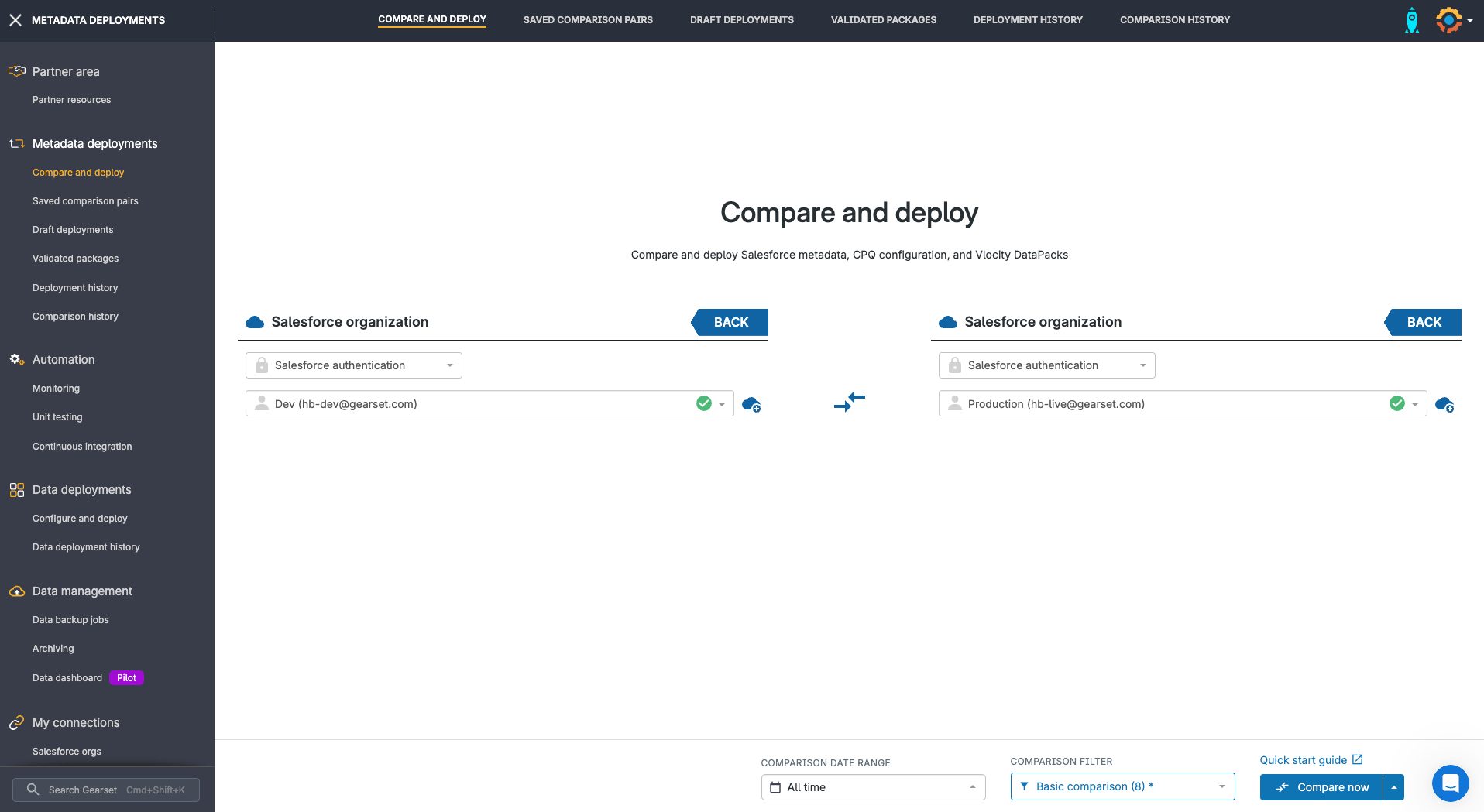 Build and save custom metadata comparison filters, to focus on the metadata you’re interested in