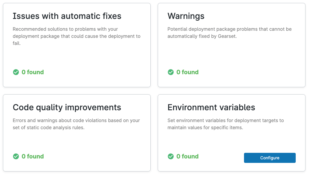 Gearset’s problem analyzers will flag potential issues with your deployment package