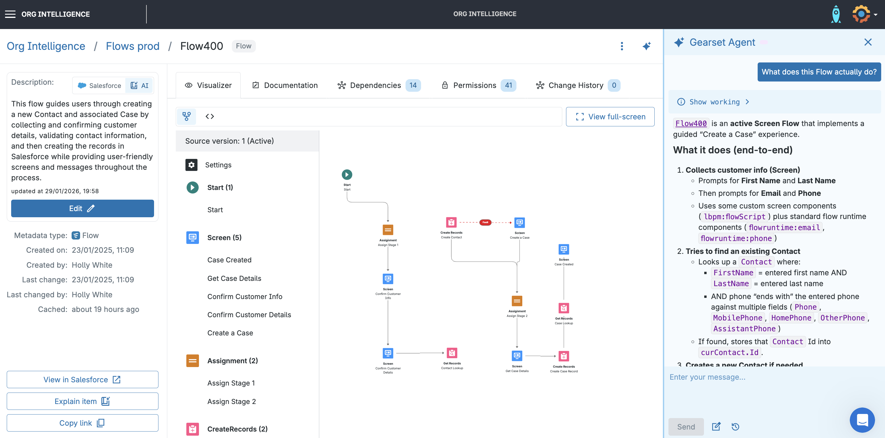 The Gearset Agent adds a conversational layer on top of Org Intelligence