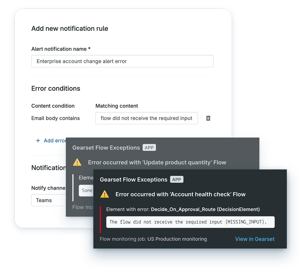 Error monitoring dashboard